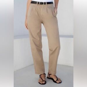 AYR The Metropolitan Pleated Twill Trouser Pants Khaki Tan Casual Women’s 12